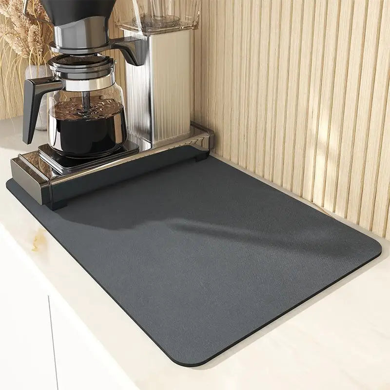 VIKAMA Simple Coffee Mat Draining Mat Kitchen Bathroom Laundry Room Diatomite Washable Non-slip Bottom Dirt-resistant Doormat