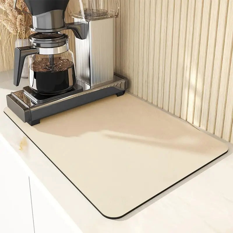 VIKAMA Simple Coffee Mat Draining Mat Kitchen Bathroom Laundry Room Diatomite Washable Non-slip Bottom Dirt-resistant Doormat