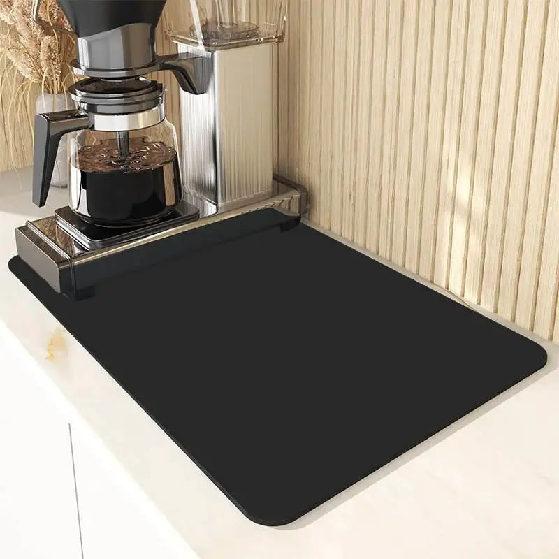 VIKAMA Simple Coffee Mat Draining Mat Kitchen Bathroom Laundry Room Diatomite Washable Non-slip Bottom Dirt-resistant Doormat