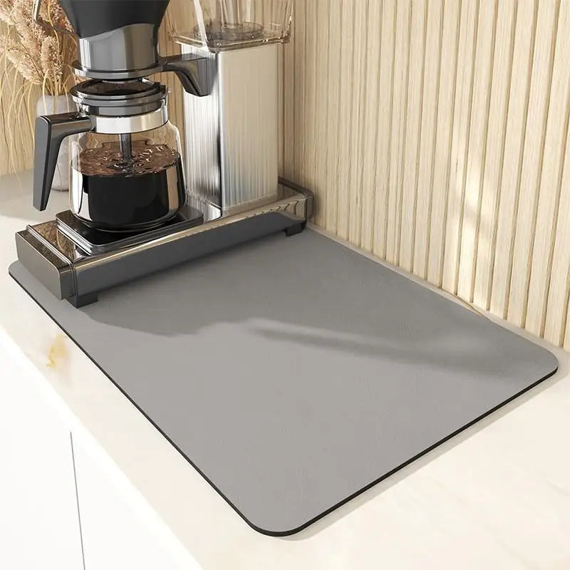 VIKAMA Simple Coffee Mat Draining Mat Kitchen Bathroom Laundry Room Diatomite Washable Non-slip Bottom Dirt-resistant Doormat