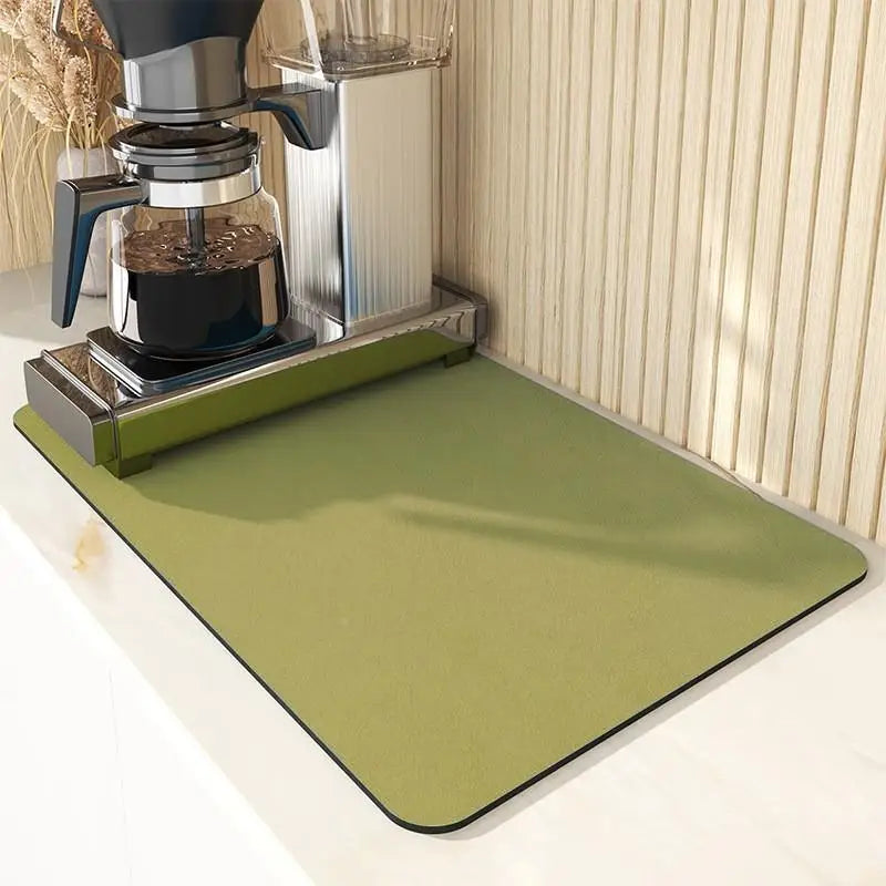 VIKAMA Simple Coffee Mat Draining Mat Kitchen Bathroom Laundry Room Diatomite Washable Non-slip Bottom Dirt-resistant Doormat